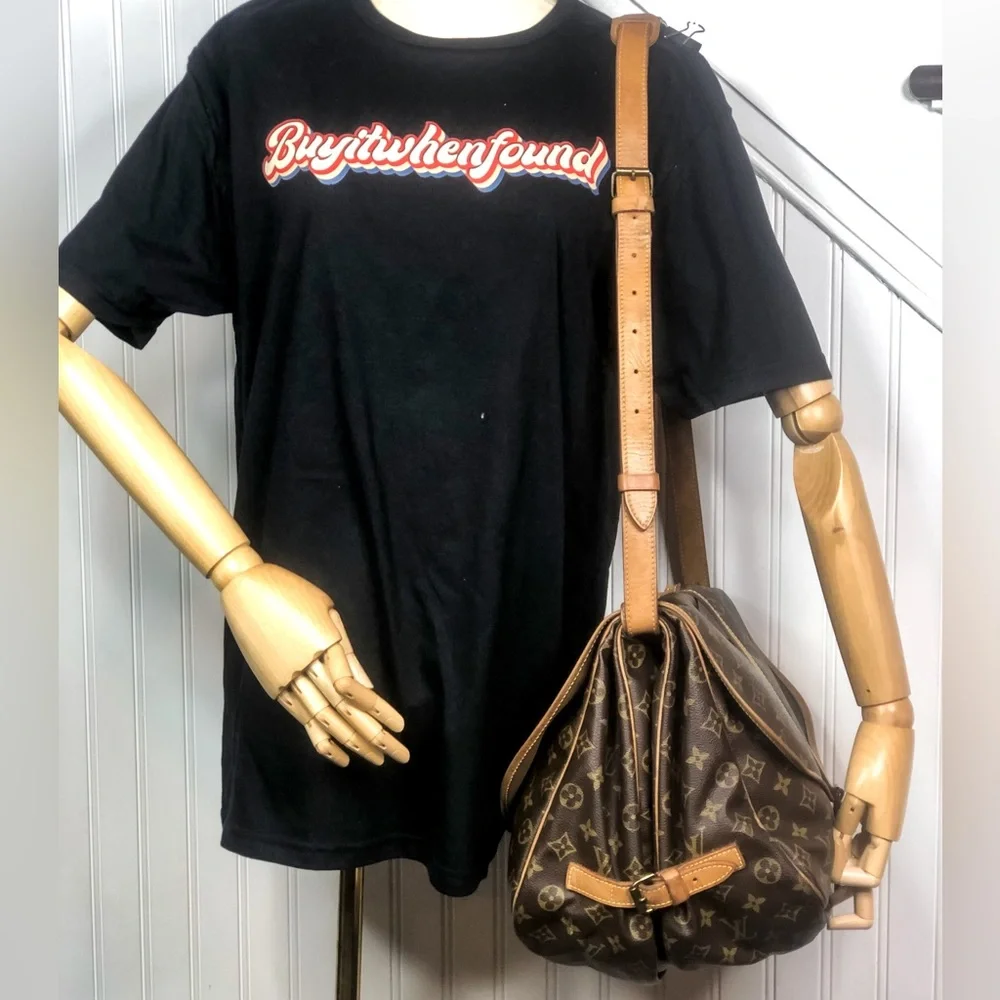 LOUIS VUITTON Saumur 35 Double Sided LV Monogram Messenger Bag w/ LV Dust Bag